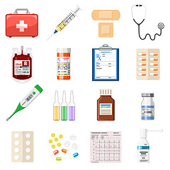 Image showing Set medical icons