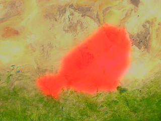 Image showing Niger from space in red