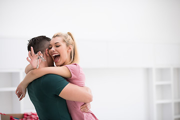 Image showing happy Young couple moving in new house