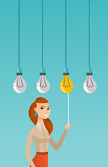 Image showing Woman having business idea vector illustration.