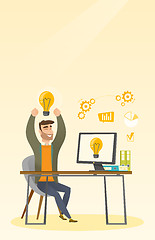 Image showing Creative excited businessman having business idea.