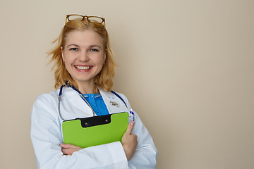 Image showing Photo of woman with phonendoscope