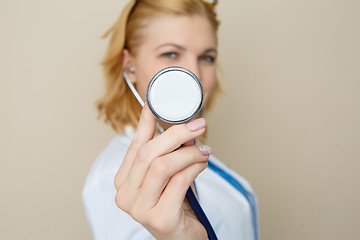 Image showing Doctor with phonendoscope in hands