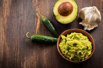 Image showing Guacamole with ingredients