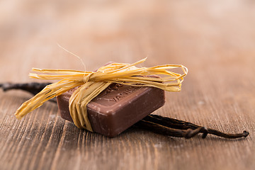 Image showing Bars of handmade vanilla soap