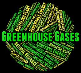 Image showing Greenhouse Gases Represents Global Warming And Emission