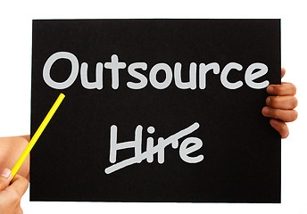 Image showing Outsource Note Showing Subcontracting And Freelance