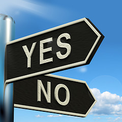 Image showing Yes No Signpost Showing Indecision Choosing And Dilemma