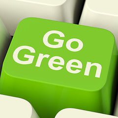 Image showing Go Green Computer Key Showing Recycling And Eco Friendly