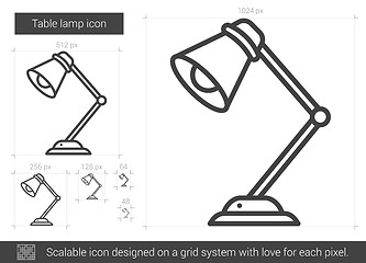 Image showing Table lamp line icon.