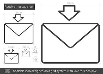 Image showing Receive message line icon.