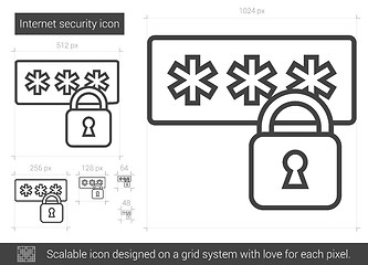 Image showing Internet security line icon.