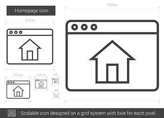 Image showing Homepage line icon.