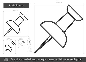 Image showing Pushpin line icon.