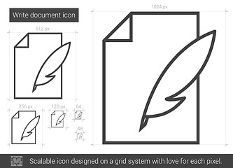 Image showing Write document line icon.