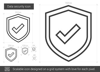 Image showing Data security line icon.