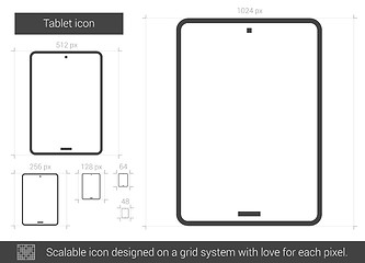 Image showing Tablet line icon.