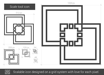 Image showing Scale tool line icon.