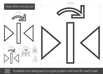 Image showing Redo reflect vertical line icon.