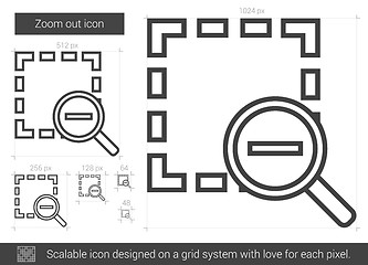 Image showing Zoom out line icon.