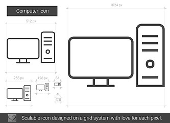 Image showing Computer line icon.