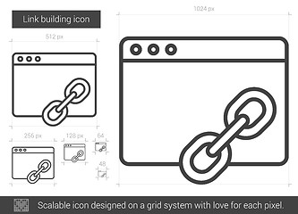 Image showing Link building line icon.