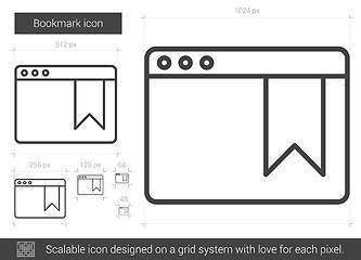 Image showing Bookmark line icon.