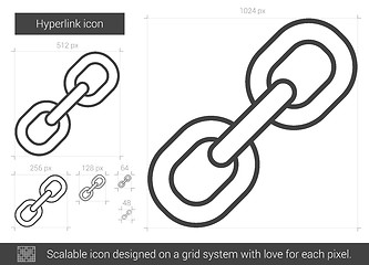 Image showing Hyperlink line icon.