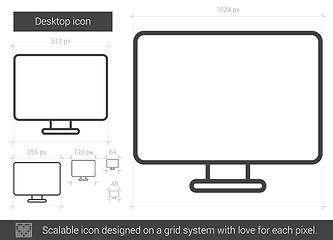 Image showing Desktop line icon.