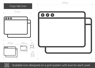 Image showing Copy tab line icon.