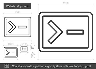 Image showing Web development line icon.