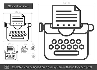 Image showing Storytelling line icon.