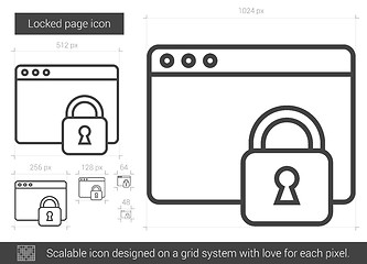 Image showing Locked page line icon.