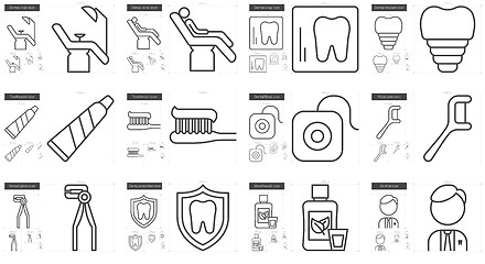 Image showing Stomatology line icon set.