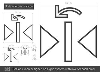 Image showing Undo reflect vertical line icon.