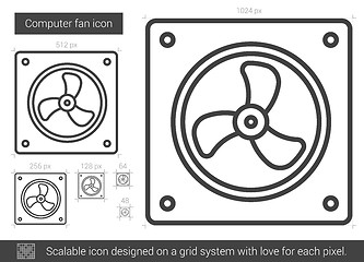 Image showing Computer fan line icon.