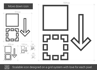 Image showing Move down line icon.