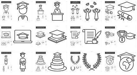 Image showing Education line icon set.