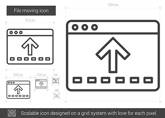 Image showing File moving line icon.