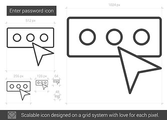 Image showing Enter password line icon.