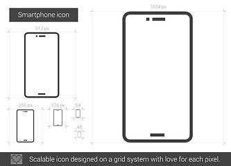 Image showing Smartphone line icon.