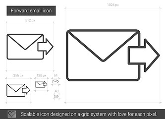 Image showing Forward email line icon.