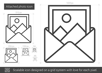 Image showing Attached photo line icon.