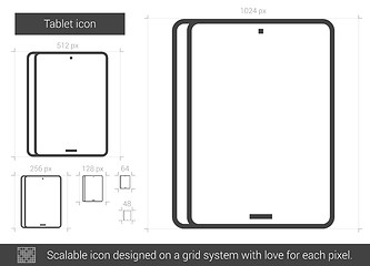 Image showing Tablet line icon.