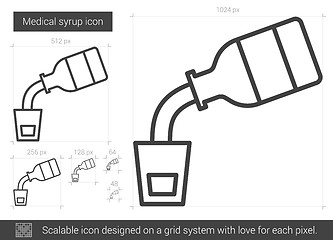 Image showing Medical syrup line icon.