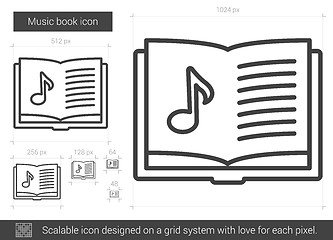 Image showing Music book line icon.