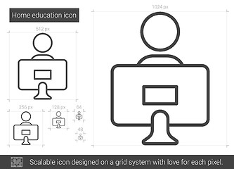 Image showing Home education line icon.