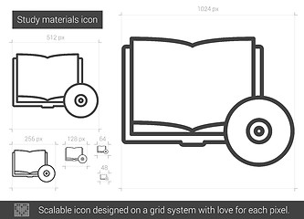 Image showing Study materials line icon.