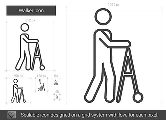 Image showing Walker line icon.