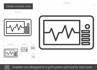 Image showing Cardio monitor line icon.